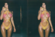 Kylie Jenner seen orange yellow monokini Kylie Swim line